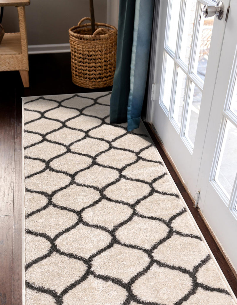 Lattice Garden Collection Area Rug - Pergolatown (Ivory) Runner Ivory lifestyle 7