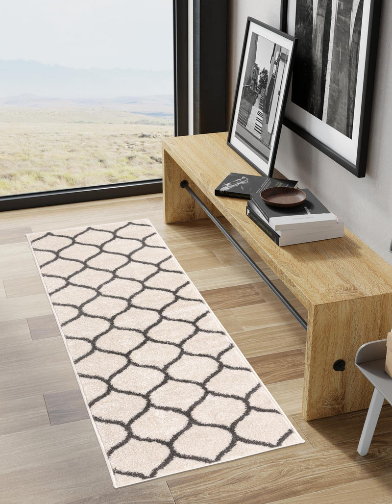 Lattice Garden Collection Area Rug - Pergolatown (Ivory) Runner Ivory lifestyle 19