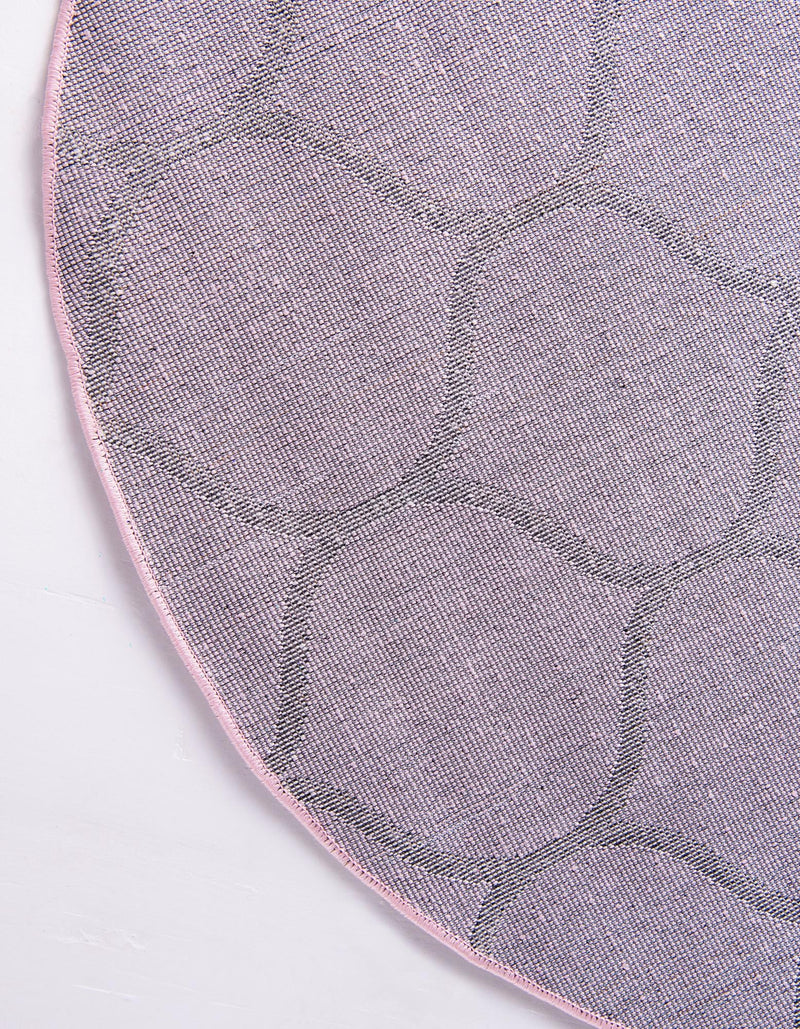 Lattice Garden Collection Area Rug - Pergolatown (Light Pink) Round Light Pink lifestyle 9