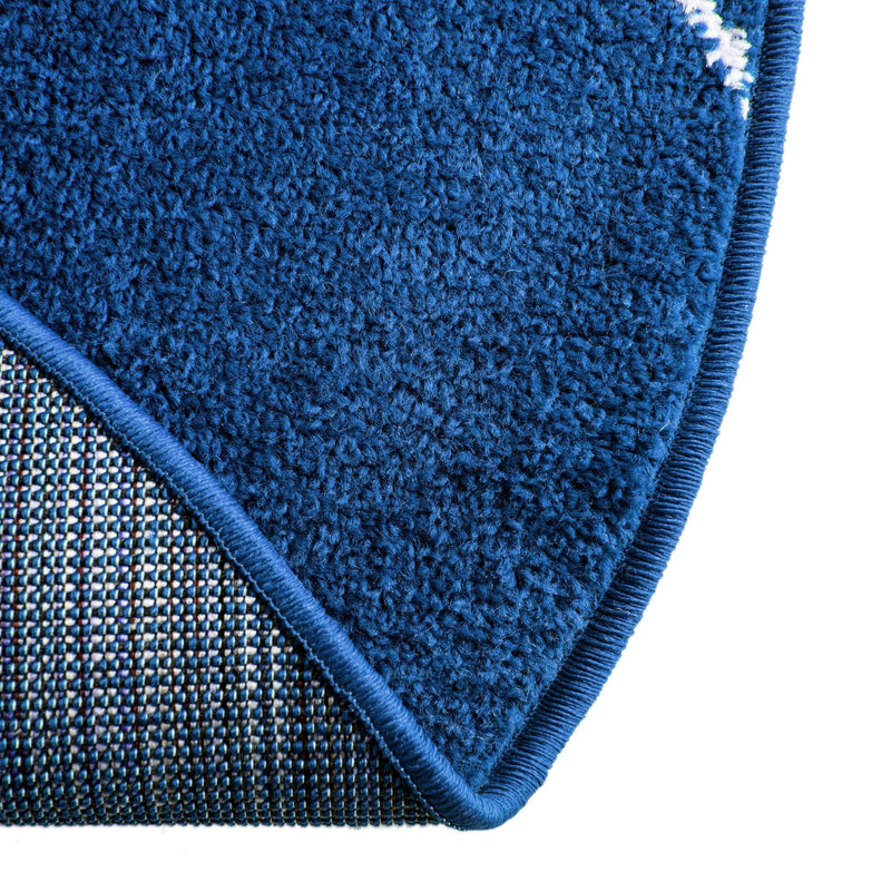 Lattice Garden Collection Area Rug - Arborville (Navy Blue) Round Navy Blue lifestyle 65
