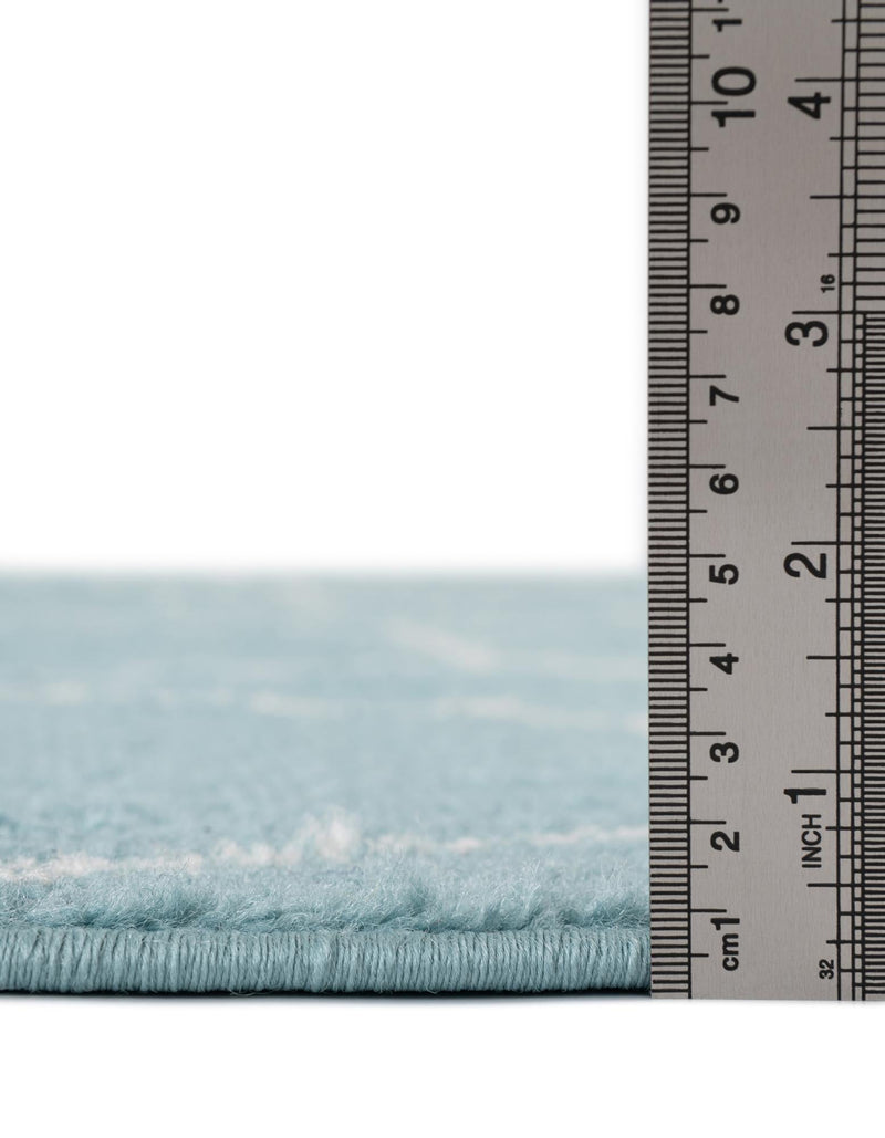 Lattice Garden Collection Area Rug - Arborville (Light Blue) Round Light Blue lifestyle 9
