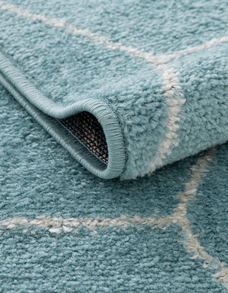 Lattice Garden Collection Area Rug - Arborville (Light Blue) Round Light Blue lifestyle 13