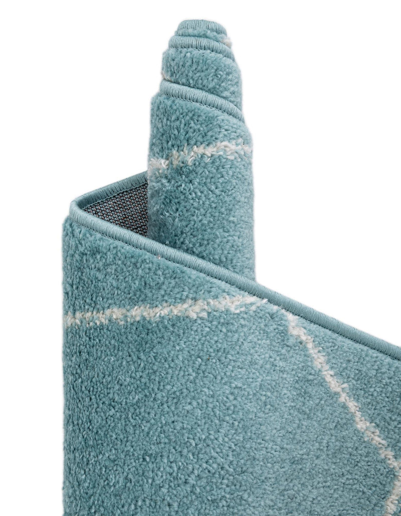 Lattice Garden Collection Area Rug - Arborville (Light Blue) Round Light Blue lifestyle 35