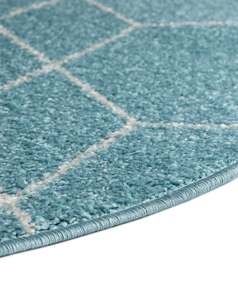 Lattice Garden Collection Area Rug - Arborville (Light Blue) Round Light Blue lifestyle 38