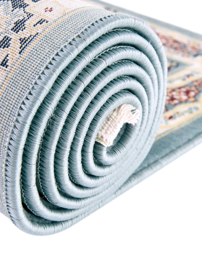 Persian Elegance Collection Area Rug - Hamedan (Blue) Round Blue lifestyle 47