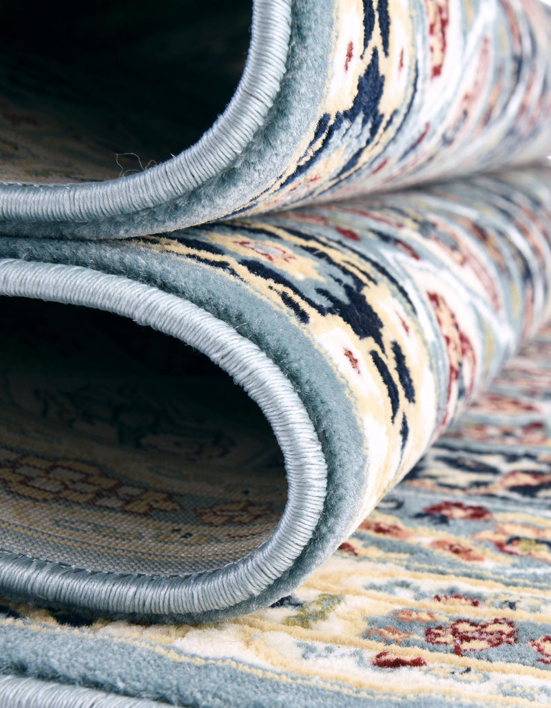 Persian Elegance Collection Area Rug - Hamedan (Blue) Round Blue lifestyle 51