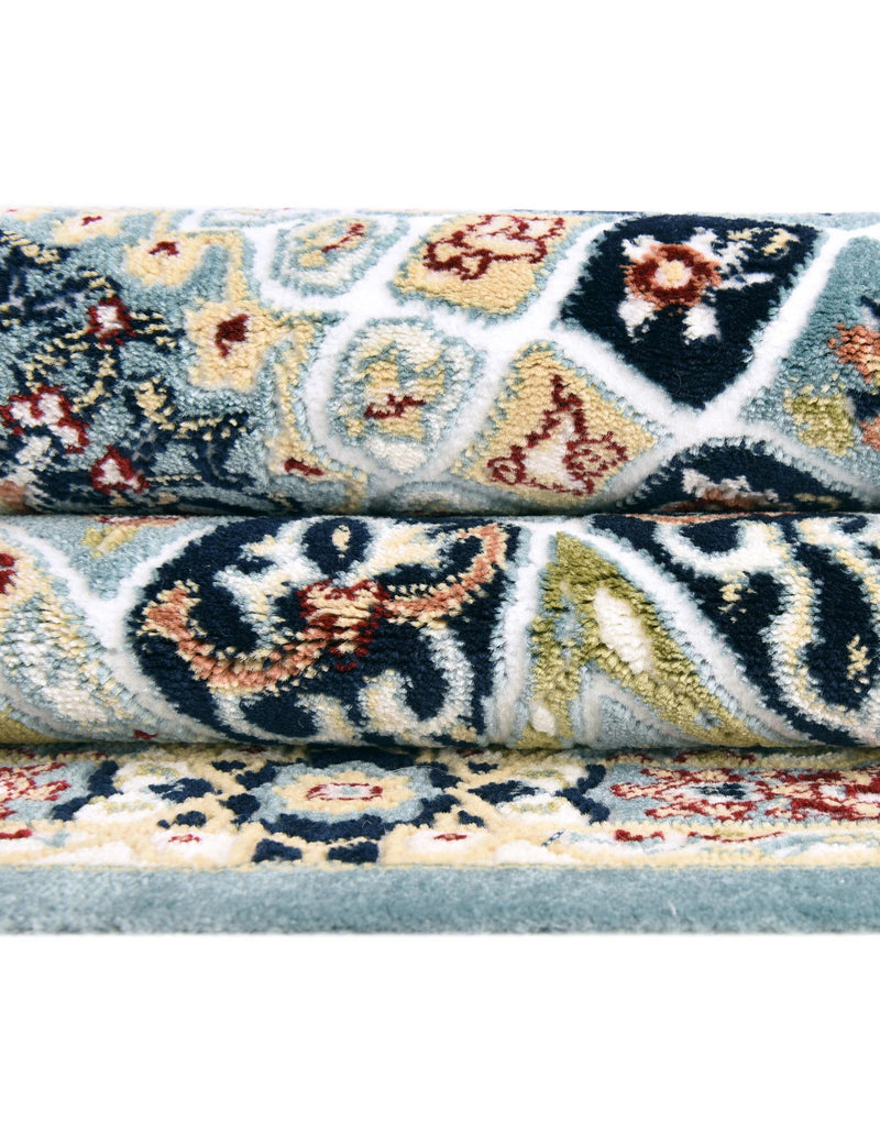 Persian Elegance Collection Area Rug - Hamedan (Blue) Round Blue lifestyle 53