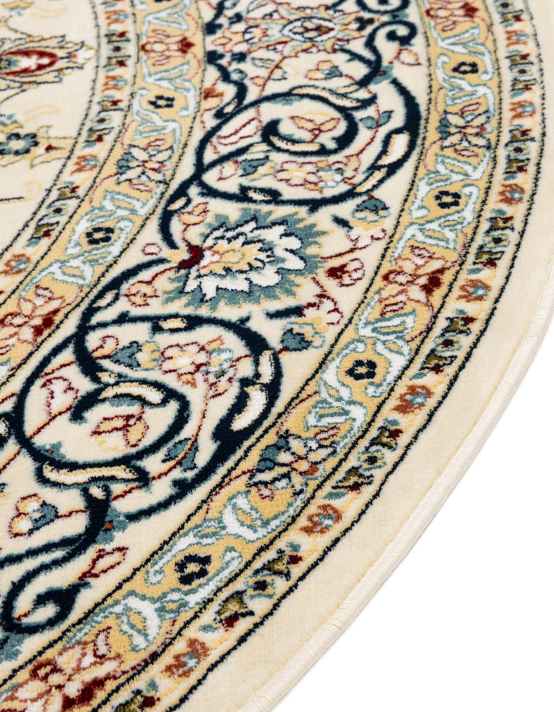Persian Elegance Collection Area Rug - Ardabil Round Ivory lifestyle 72