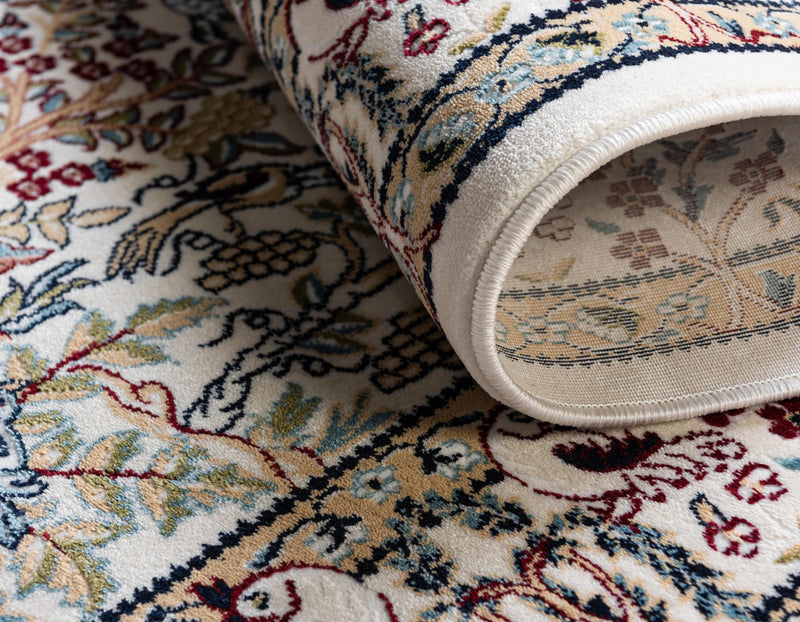 Persian Elegance Collection Area Rug - Kerman (Ivory) Round Ivory lifestyle 14