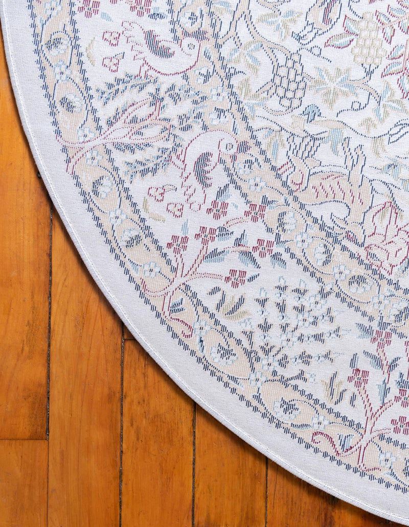 Persian Elegance Collection Area Rug - Kerman (Ivory) Round Ivory lifestyle 20