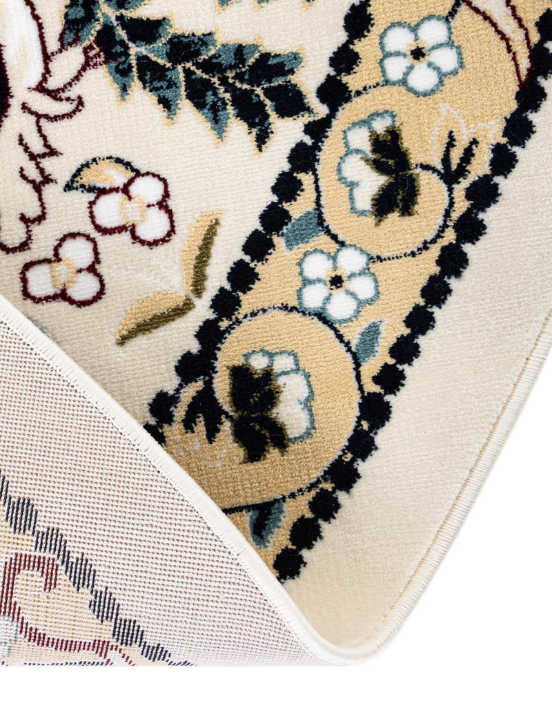 Persian Elegance Collection Area Rug - Kerman (Ivory) Round Ivory lifestyle 42
