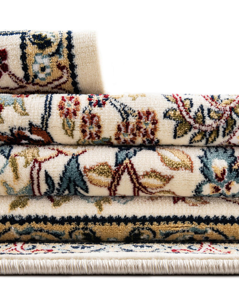 Persian Elegance Collection Area Rug - Kerman (Ivory) Round Ivory lifestyle 44
