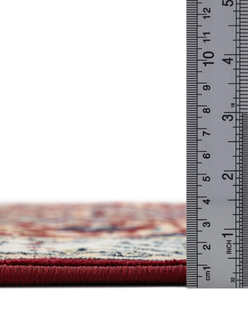 Persian Elegance Collection Area Rug - Kerman (Burgundy) Round Burgundy lifestyle 14