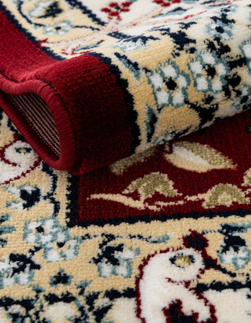 Persian Elegance Collection Area Rug - Kerman (Burgundy) Round Burgundy lifestyle 16