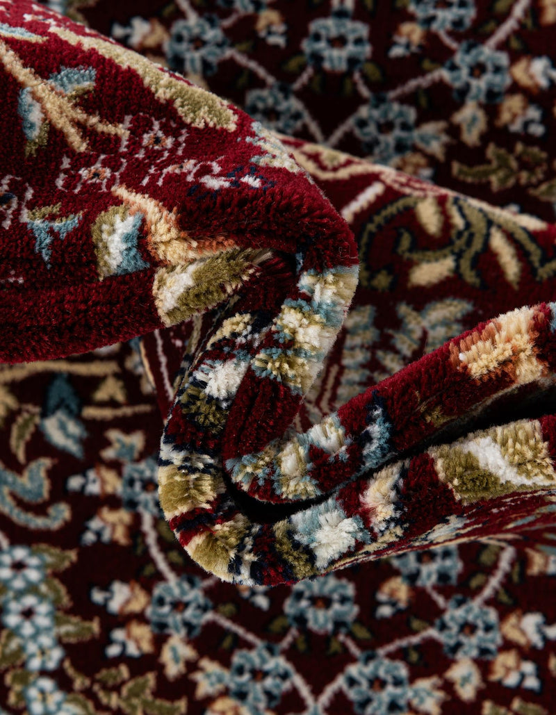 Persian Elegance Collection Area Rug - Kerman (Burgundy) Round Burgundy lifestyle 20