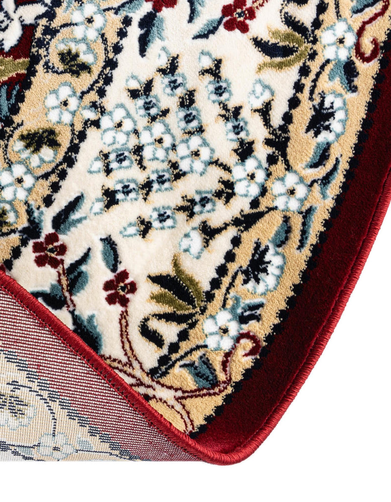 Persian Elegance Collection Area Rug - Kerman (Burgundy) Round Burgundy lifestyle 38