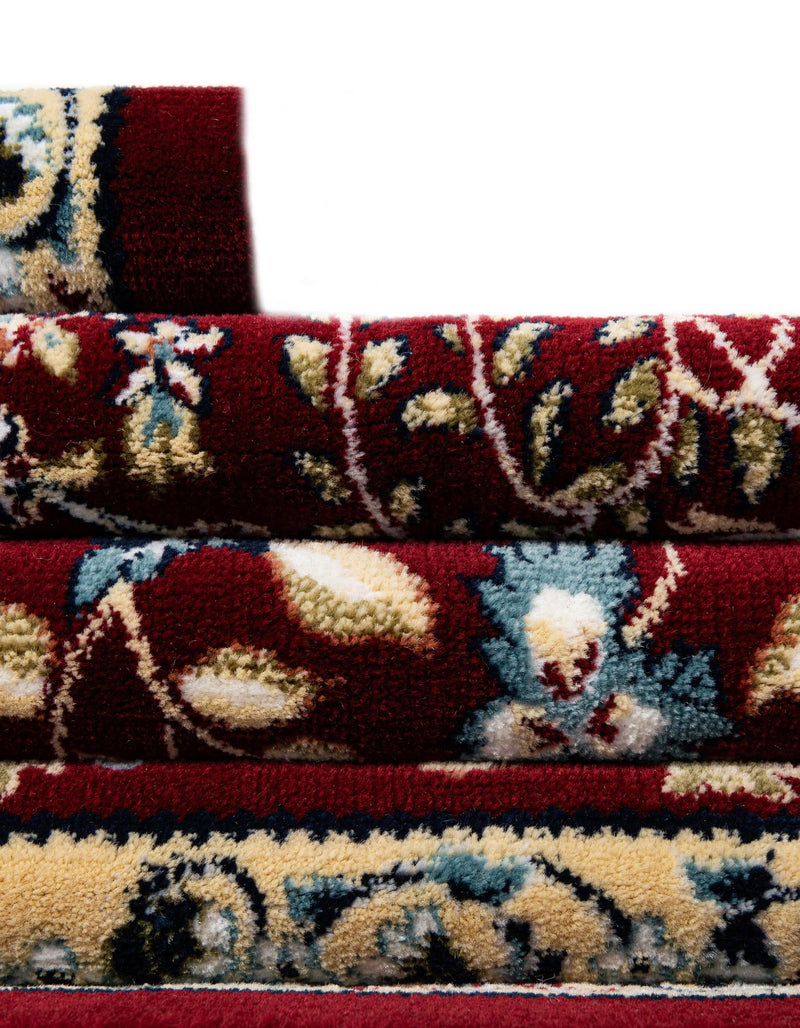 Persian Elegance Collection Area Rug - Kerman (Burgundy) Round Burgundy lifestyle 40