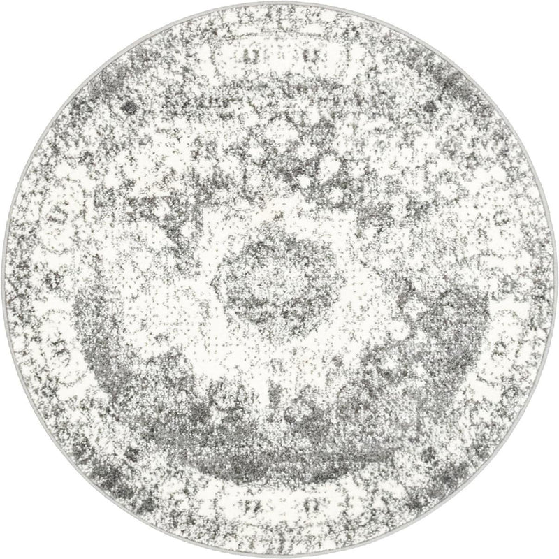 Amalfi Coast Woven Collection Area Rug - Ravello Round Gray lifestyle 12