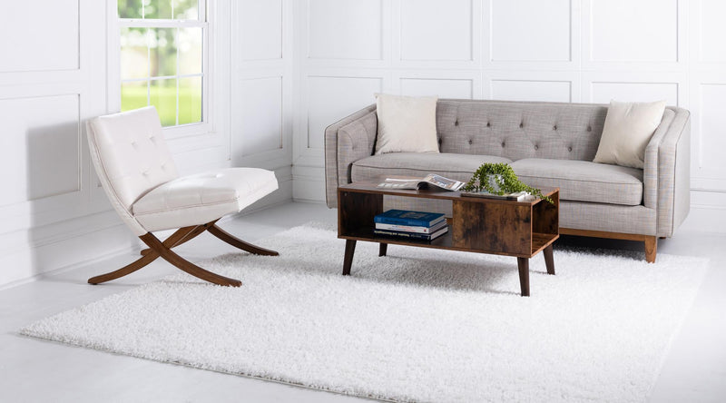 Alpine Plush Collection Area Rug - Cortina (White) Square White lifestyle 10