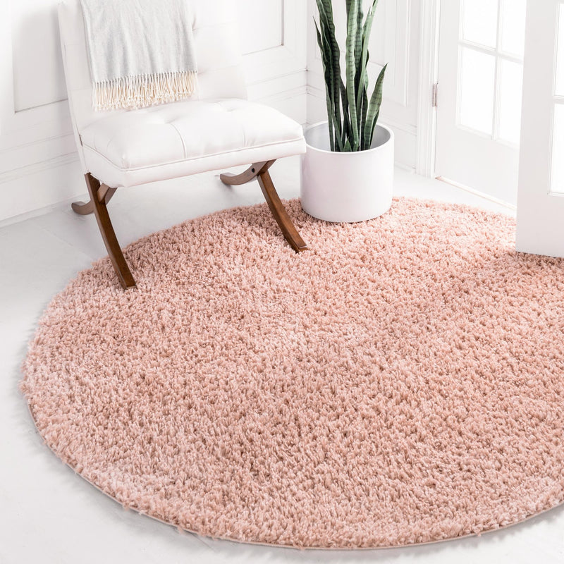 Alpine Plush Collection Area Rug - Cortina (Dusty Rose) Round Dusty Rose lifestyle 11