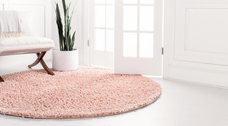 Alpine Plush Collection Area Rug - Cortina (Dusty Rose) Round Dusty Rose lifestyle 15