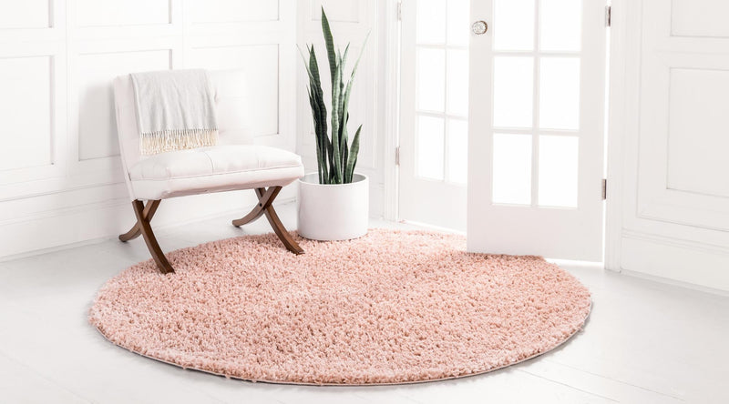 Alpine Plush Collection Area Rug - Cortina (Dusty Rose) Round Dusty Rose lifestyle 19
