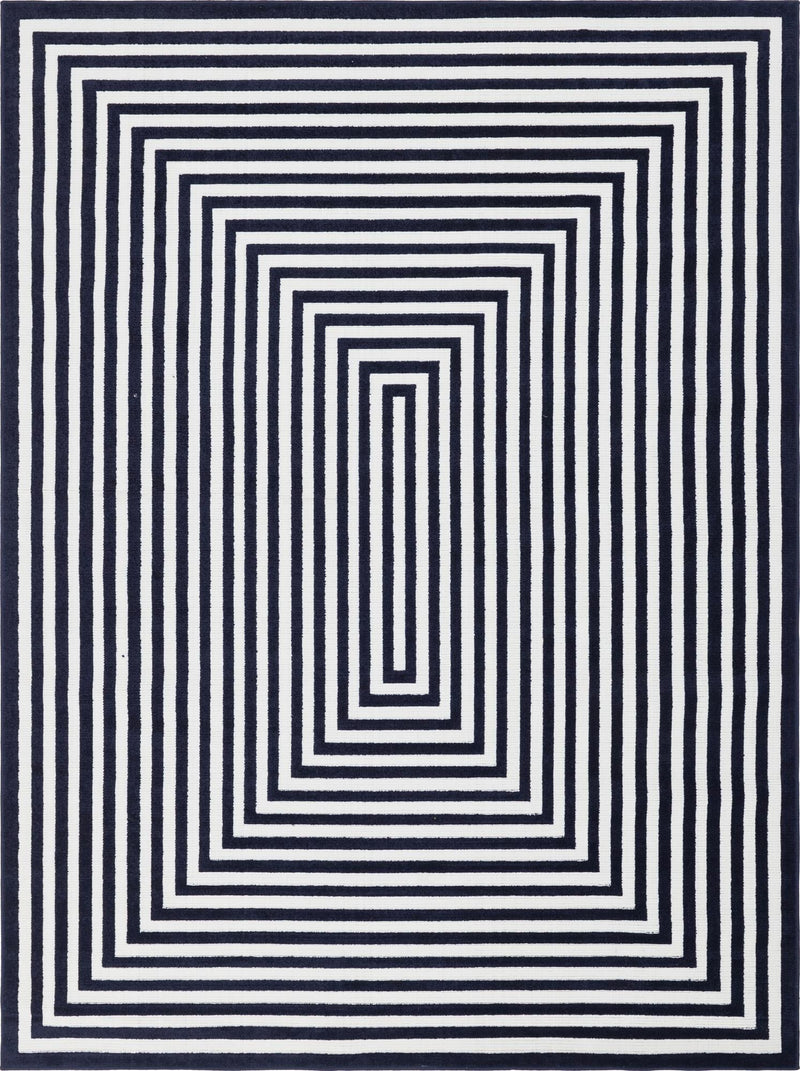 Catalina Cove Outdoor Collection Area Rug - Avalon Rectangle Navy Blue lifestyle 4