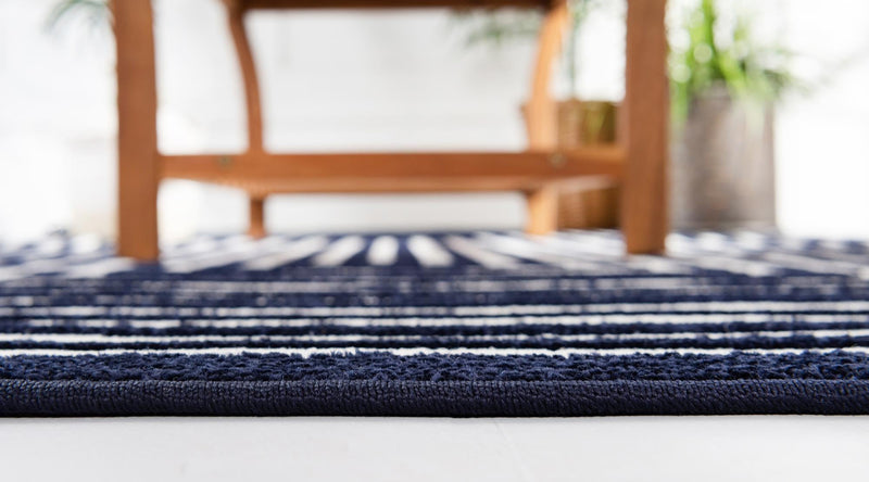 Catalina Cove Outdoor Collection Area Rug - Avalon Rectangle Navy Blue lifestyle 13