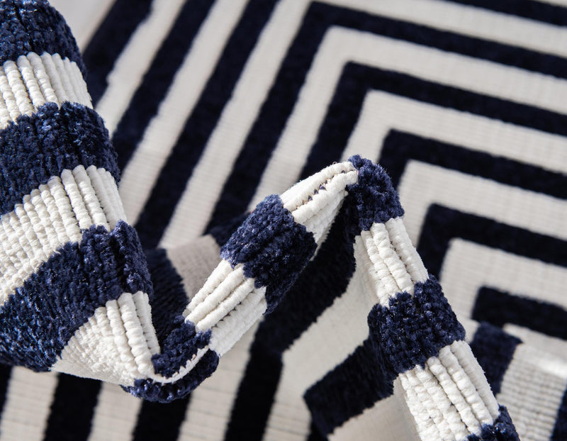 Catalina Cove Outdoor Collection Area Rug - Avalon Rectangle Navy Blue lifestyle 22