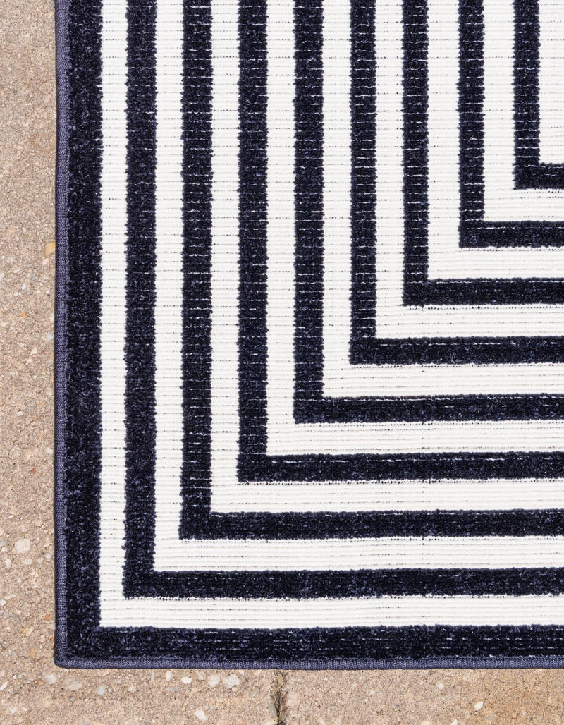Catalina Cove Outdoor Collection Area Rug - Avalon Rectangle Navy Blue lifestyle 25