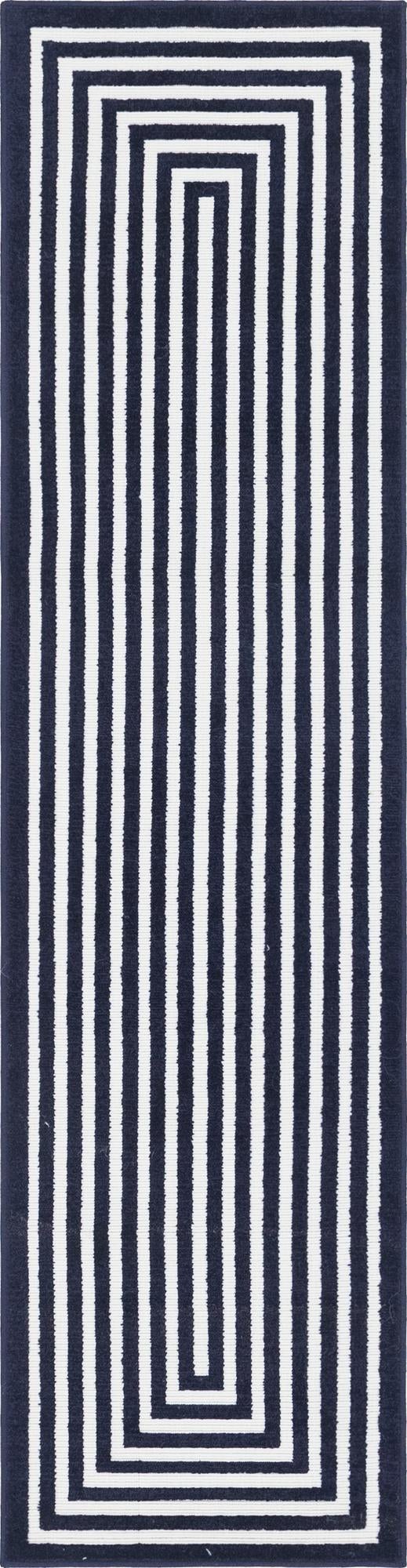 Catalina Cove Outdoor Collection Area Rug - Avalon Runner Navy Blue lifestyle 51