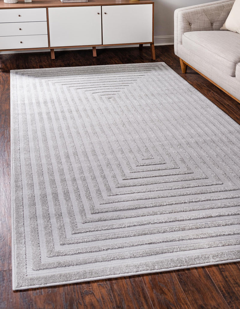 Catalina Cove Outdoor Collection Area Rug - Avalon Rectangle Gray lifestyle 8