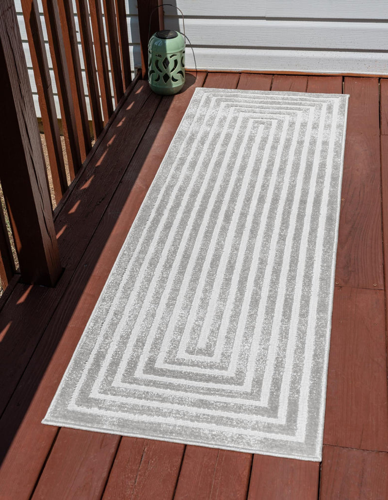 Catalina Cove Outdoor Collection Area Rug - Avalon Runner Gray lifestyle 82