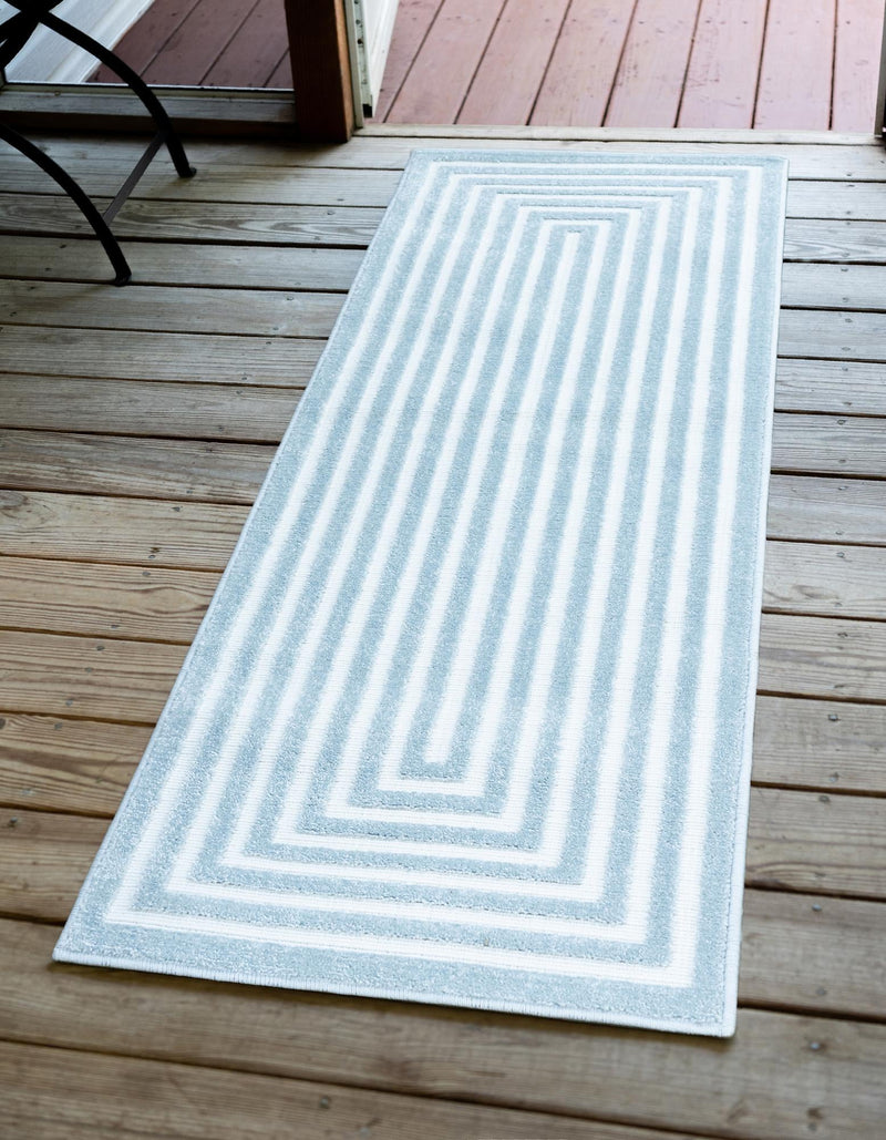 Catalina Cove Outdoor Collection Area Rug - Avalon Runner Light Blue lifestyle 55