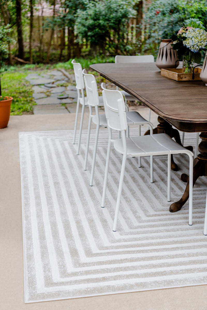 Catalina Cove Outdoor Collection Area Rug - Avalon Rectangle Beige lifestyle 30