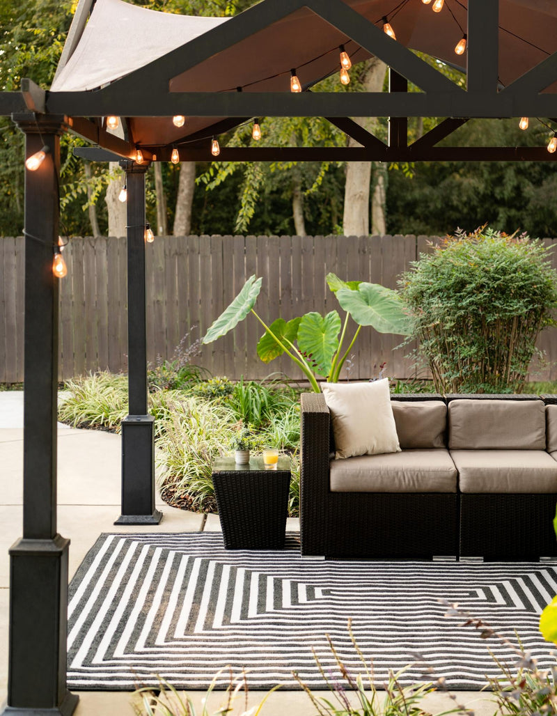 Catalina Cove Outdoor Collection Area Rug - Avalon Rectangle Black lifestyle 13
