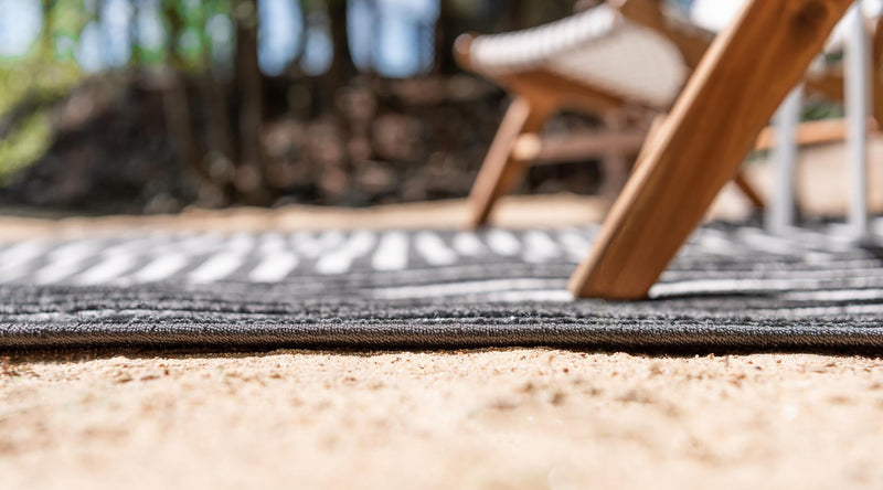 Catalina Cove Outdoor Collection Area Rug - Avalon Rectangle Black lifestyle 22
