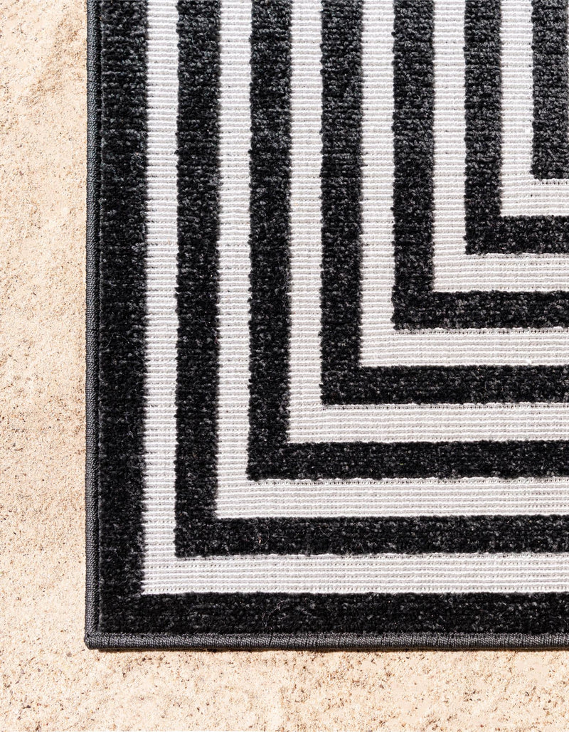 Catalina Cove Outdoor Collection Area Rug - Avalon Rectangle Black lifestyle 41