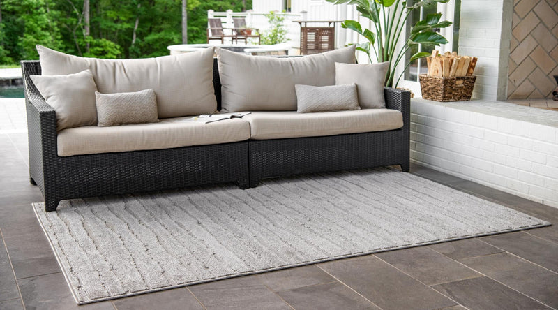 Catalina Cove Outdoor Collection Area Rug - Balboa Rectangle Gray lifestyle 12