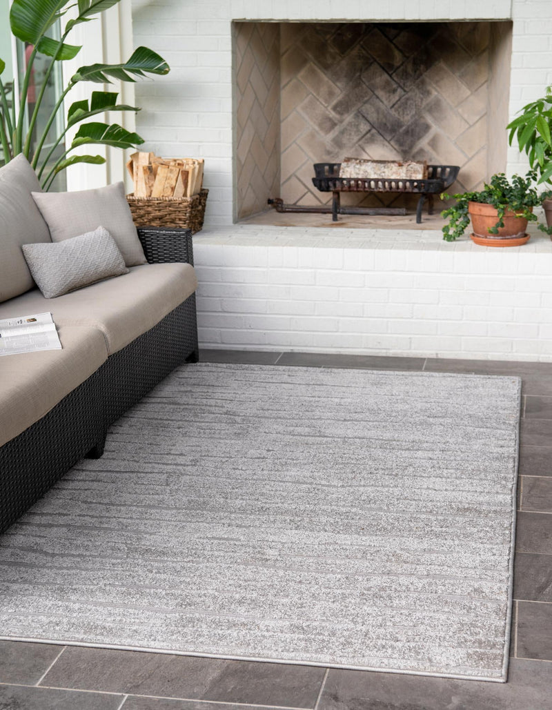 Catalina Cove Outdoor Collection Area Rug - Balboa Rectangle Gray lifestyle 65
