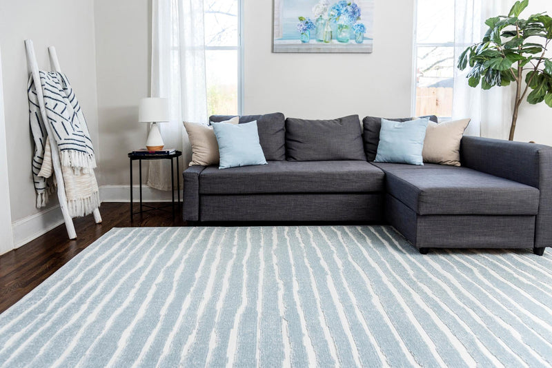 Catalina Cove Outdoor Collection Area Rug - Balboa Rectangle Light Blue lifestyle 22