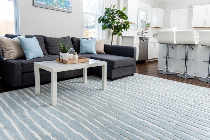Catalina Cove Outdoor Collection Area Rug - Balboa Rectangle Light Blue lifestyle 26