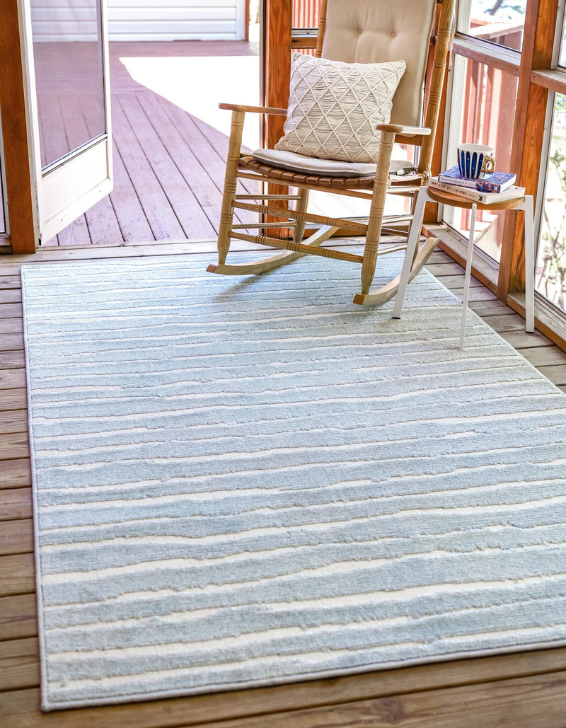 Catalina Cove Outdoor Collection Area Rug - Balboa Rectangle Light Blue lifestyle 3