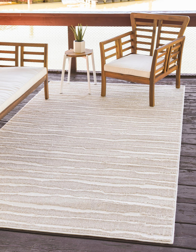 Catalina Cove Outdoor Collection Area Rug - Balboa Rectangle Beige lifestyle 7