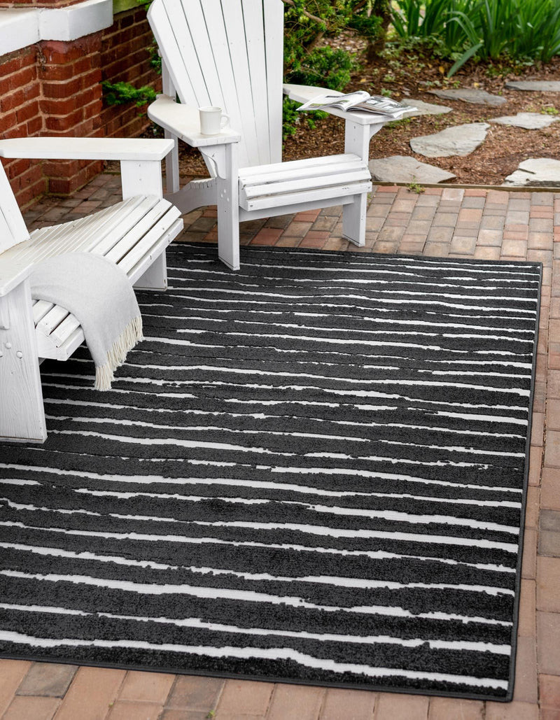 Catalina Cove Outdoor Collection Area Rug - Balboa Rectangle Black lifestyle 8