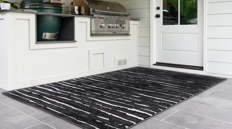 Catalina Cove Outdoor Collection Area Rug - Balboa Rectangle Black lifestyle 13