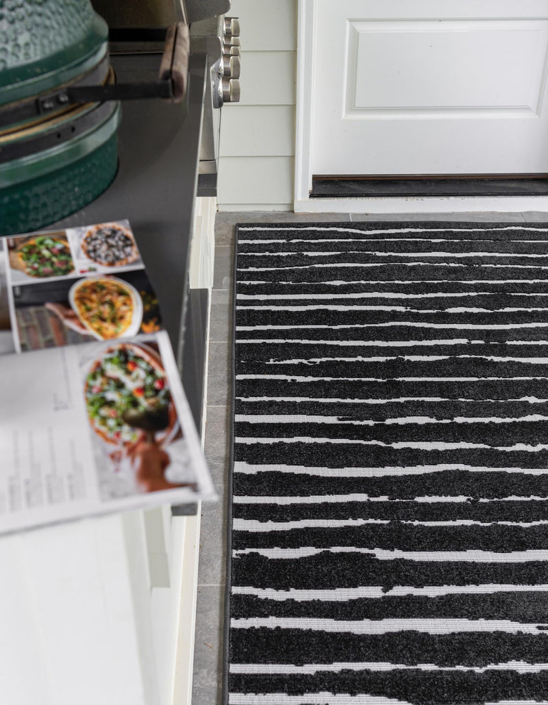 Catalina Cove Outdoor Collection Area Rug - Balboa Rectangle Black lifestyle 30