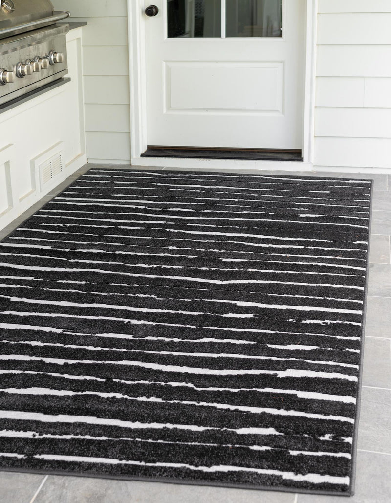 Catalina Cove Outdoor Collection Area Rug - Balboa Rectangle Black lifestyle 62