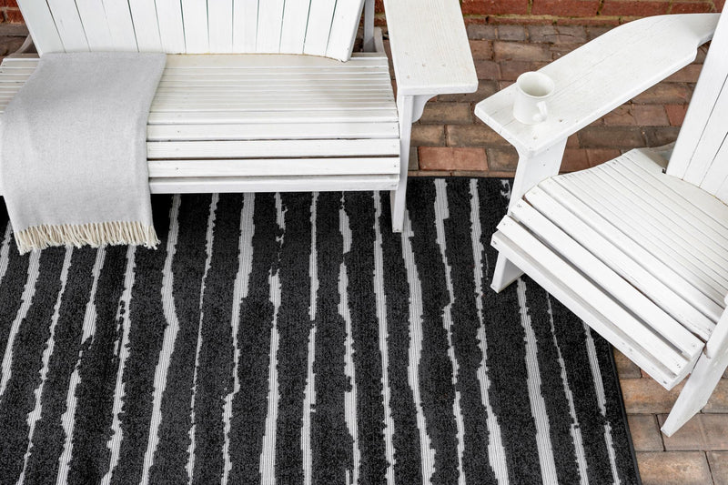 Catalina Cove Outdoor Collection Area Rug - Balboa Rectangle Black lifestyle 70