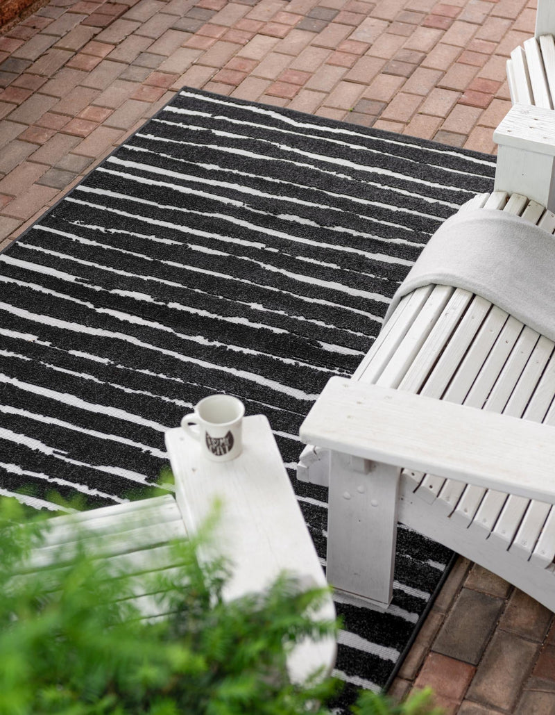 Catalina Cove Outdoor Collection Area Rug - Balboa Rectangle Black lifestyle 72